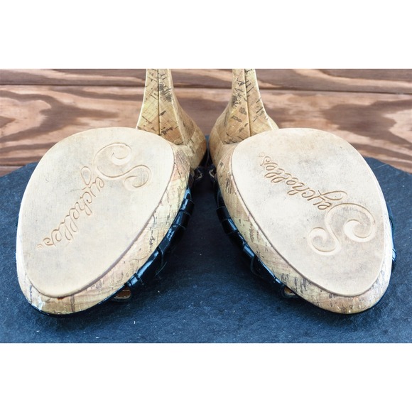 Seychelles Women's Platform‎ Heels Size 7 Black Patent Leather Slingback Dress - Picture 6 of 7